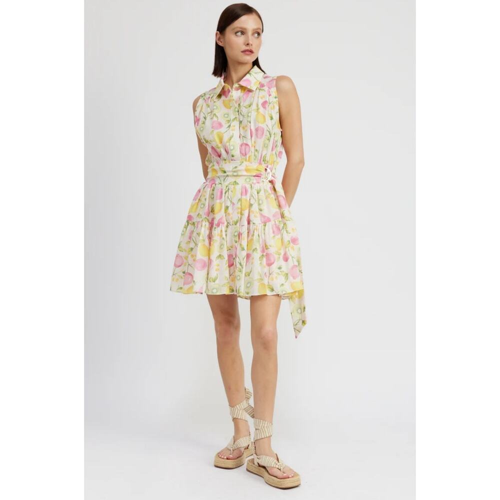 Cynthia Rowley Linen Blend Sleeveless Dress Pink Floral NWT Women’s Size 14